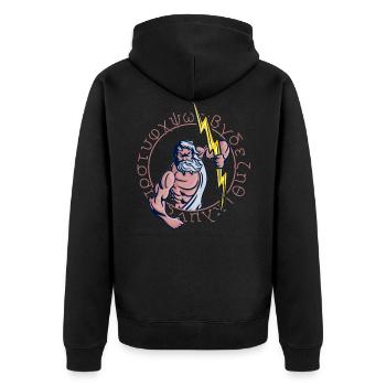 Zeus dieu foudre mythologie de la grèce - Veste à capuche bio Premium Unisexe - noir - Dos - Nico (187cm)