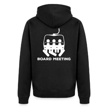 Snowboard Meeting - Unisex Premium Organic Zip Hoodie - black - Back - Nico (187cm)