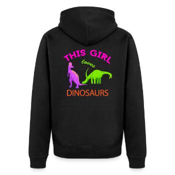 Cette fille aime les dinosaures - Veste à capuche bio Premium Unisexe - noir - Dos - Nico (187cm)