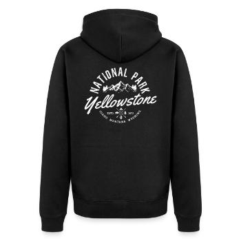 Souvenir du parc national de Yellowstone, États-Unis - Veste à capuche bio Premium Unisexe - noir - Dos - Nico (187cm)