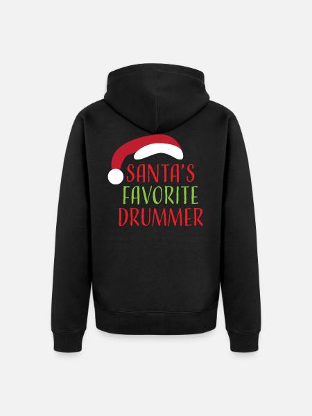 Christmas Drums - Unisex Premium Organic Zip Hoodie - black