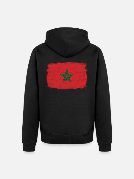 MOROCCO FLAG Moroccan flag gift - Unisex Premium Organic Zip Hoodie - black