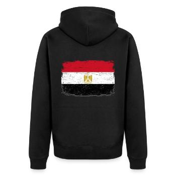 EGYPTIAN FLAG Egypt flag gift Egyptian - Unisex Premium Organic Zip Hoodie - black - Back - Nico (187cm)