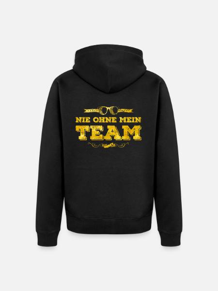 my team gold - Unisex Premium Organic Zip Hoodie - black