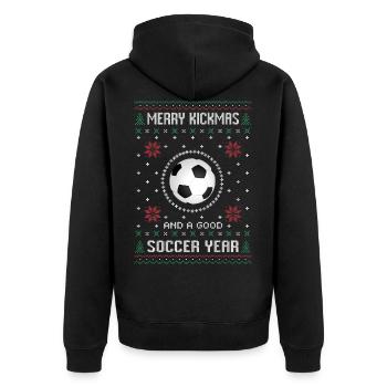 Football footballeur cadeau noël football amusant - Veste à capuche bio Premium Unisexe - noir - Dos - Nico (187cm)