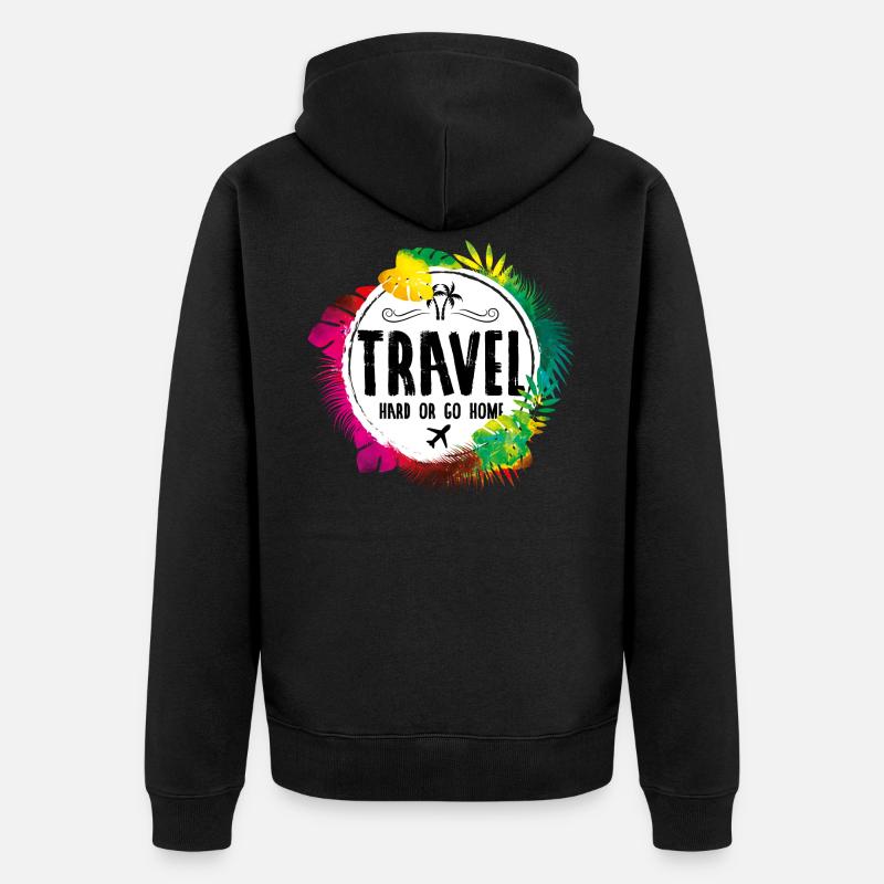 Reisen Spruch - Unisex Premium Bio Zip Hoodie - Schwarz