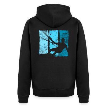 Kiteboard - Unisex Premium Bio Zip Hoodie - Schwarz - Hinten - Nico (187cm)