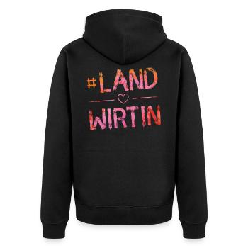 Landwirtin herz hashtag bunt - Unisex Premium Bio Zip Hoodie - Schwarz - Hinten - Nico (187cm)