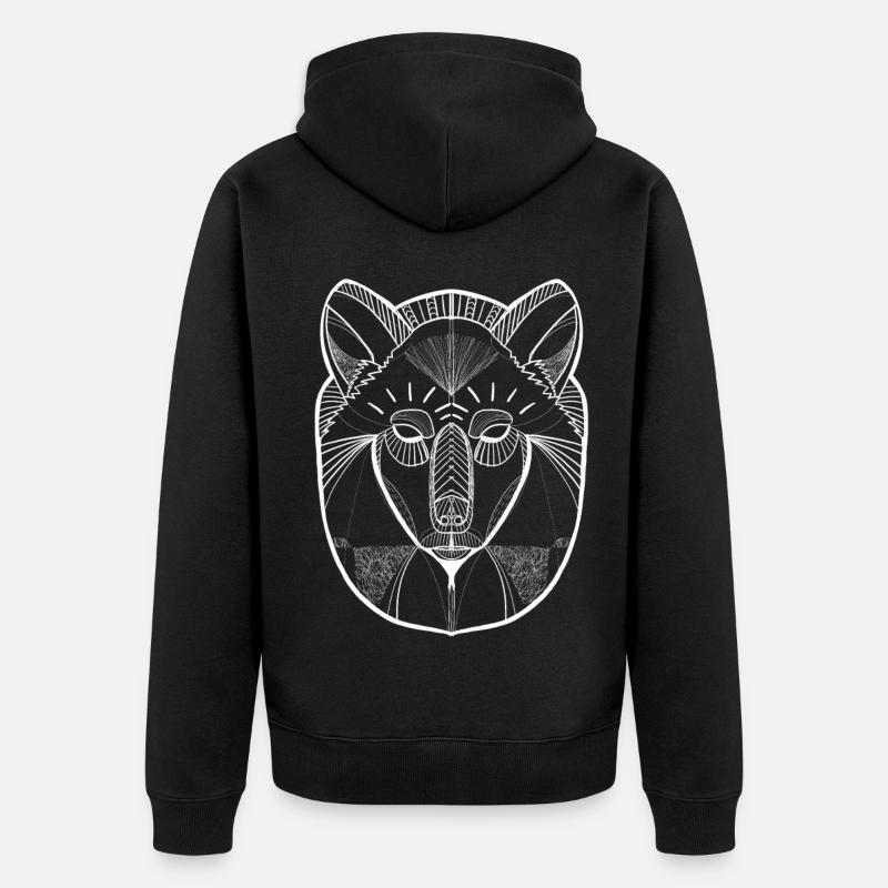 Wolf - Unisex Premium Bio Zip Hoodie - Schwarz