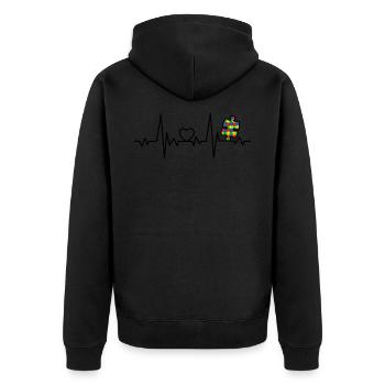 AUTISM HEARTBEAT Cadeau de sensibilisation à l'autisme - Veste à capuche bio Premium Unisexe - noir - Dos - Nico (187cm)