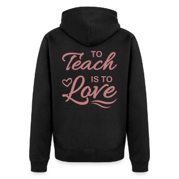 L'ENSEIGNEMENT EST L'AMOUR Cadeau pour le meilleur professeur - Veste à capuche bio Premium Unisexe - noir - Dos - Nico (187cm)