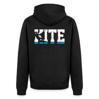 Kitesurfing Kiteboarding Kite Surfer Gift - Unisex Premium Organic Zip Hoodie - black - Back - Nico (187cm)