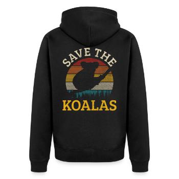 Koala bear - Unisex Premium Organic Zip Hoodie - black - Back - Nico (187cm)
