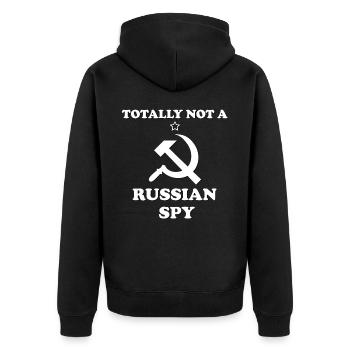 totally not a russian spy - Unisex Premium Organic Zip Hoodie - black - Back - Nico (187cm)