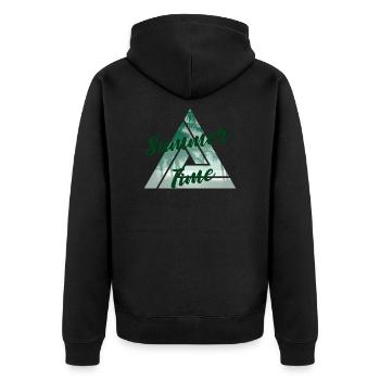 summer - Unisex Premium Organic Zip Hoodie - black - Back - Nico (187cm)