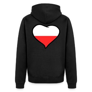 Poland flag - Unisex Premium Organic Zip Hoodie - black - Back - Nico (187cm)