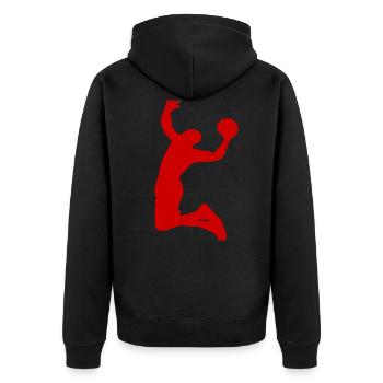 Basketball basketball player basketball sport hobby - Unisex Premium Organic Zip Hoodie - black - Back - Nico (187cm)