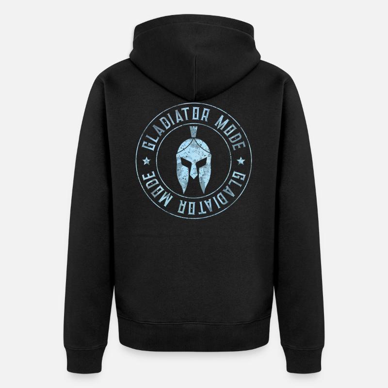 spartaner helm gladiator - Unisex Premium Bio Zip Hoodie - Schwarz