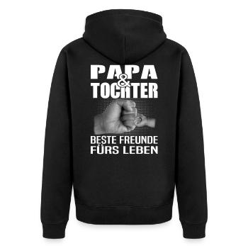 Papa & Tochter beste Freunde Kind Familie Geschenk - Unisex Premium Bio Zip Hoodie - Schwarz - Hinten - Nico (187cm)