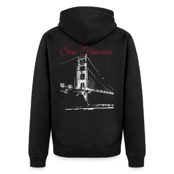 SAN FRANCISCO - Veste à capuche bio Premium Unisexe - noir - Dos - Nico (187cm)