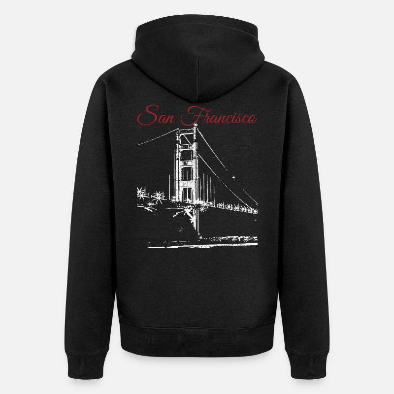 SAN FRANCISCO - Unisex Premium Bio Zip Hoodie - Schwarz