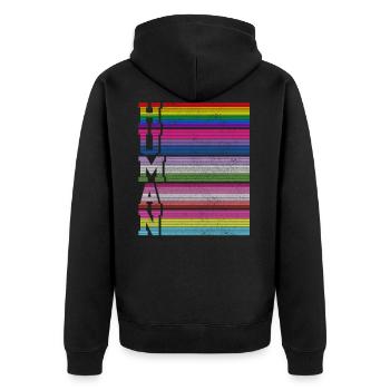 Mois de la fierté gay LGBT drapeaux gay LGBTQ - Veste à capuche bio Premium Unisexe - noir - Dos - Nico (187cm)
