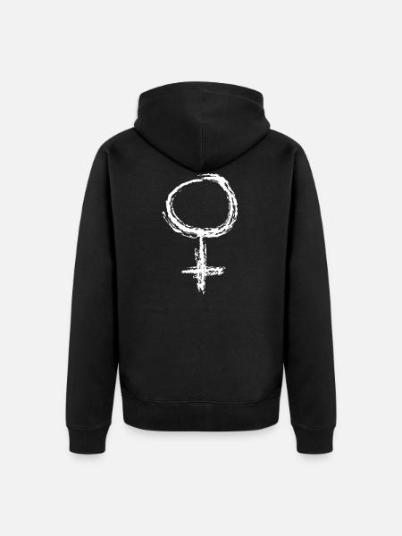 Girl female symbol - Unisex Premium Organic Zip Hoodie - black