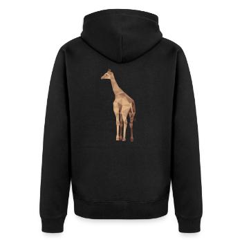 Cadeau de polygone de savane de désert de girafe afrique - Veste à capuche bio Premium Unisexe - noir - Dos - Nico (187cm)