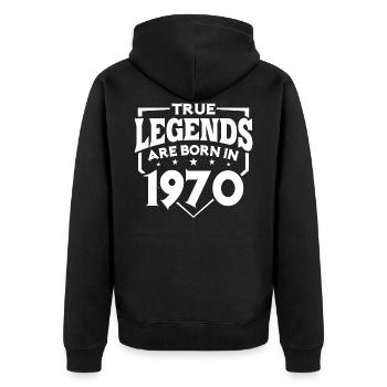 Year of birth 1970 50th birthday Legend 50 years - Unisex Premium Organic Zip Hoodie - black - Back - Nico (187cm)