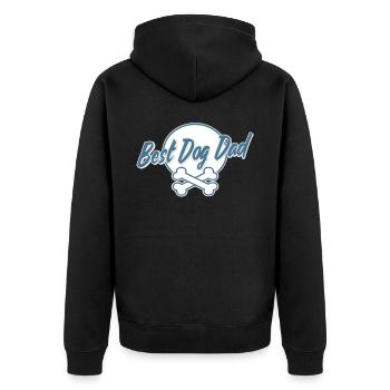 Best Dog Dad Hundehalter Geschenk Shirt Hundepapa - Unisex Premium Bio Zip Hoodie - Schwarz - Hinten - Nico (187cm)