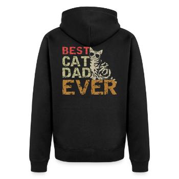 Meilleur papa de chat jamais t-shirt Papa drôle de chat - Veste à capuche bio Premium Unisexe - noir - Dos - Nico (187cm)