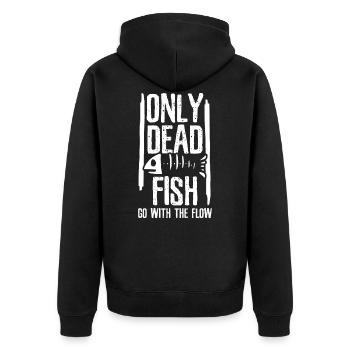 poisson mort - Veste à capuche bio Premium Unisexe - noir - Dos - Nico (187cm)