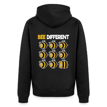 Bee Different Bienen Biene Imker Honig individuell - Unisex Premium Bio Zip Hoodie - Schwarz - Hinten - Nico (187cm)
