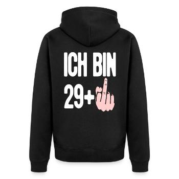 Ich bin 30 Jahre alt 30 Geburtstag 30 Jahre alt - Unisex Premium Bio Zip Hoodie - Schwarz - Hinten - Nico (187cm)