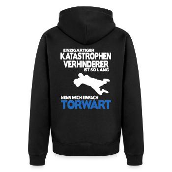 Fußball Torhüter Torwart Geburtstag Spruch Shirt - Unisex Premium Bio Zip Hoodie - Schwarz - Hinten - Nico (187cm)
