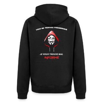 je vous trouve mal informé cadeau anniversaire - Veste à capuche bio Premium Unisexe - noir - Dos - Nico (187cm)