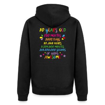 10 Jahre 120 Monate Geburtstag Math Nerd Geeky Girl - Unisex Premium Bio Zip Hoodie - Schwarz - Hinten - Nico (187cm)