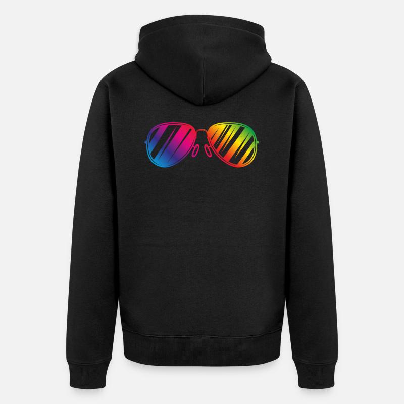 sonnenbrille bunt - Unisex Premium Bio Zip Hoodie - Schwarz