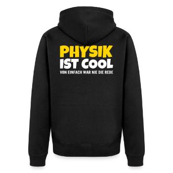 theoretischer physiker physik cool geschenkidee - Unisex Premium Bio Zip Hoodie - Schwarz - Hinten - Nico (187cm)