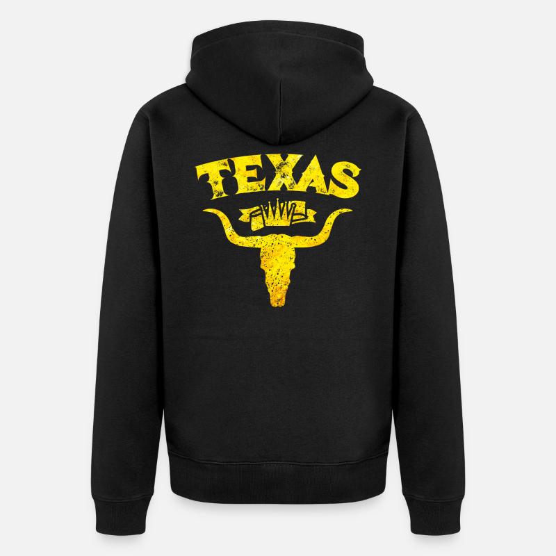 Texas Bull Skeleton - Veste à capuche bio Premium Unisexe - noir