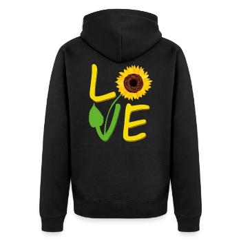 Tournesol cadeau pour les femmes aiment tournesols mignon Wome - Veste à capuche bio Premium Unisexe - noir - Dos - Nico (187cm)