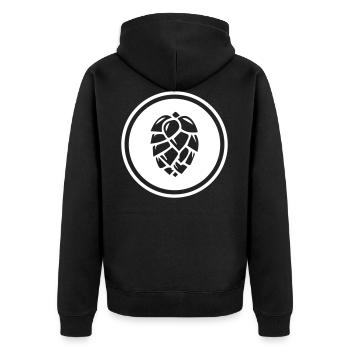 symbole d'icône de houblon - Veste à capuche bio Premium Unisexe - noir - Dos - Nico (187cm)