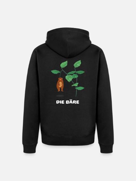 I am a bear - Unisex Premium Organic Zip Hoodie - black