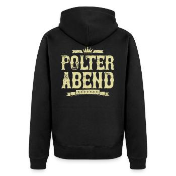 Polterabend Team Bräutigam - Unisex Premium Bio Zip Hoodie - Schwarz - Hinten - Nico (187cm)