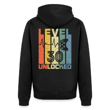 Niveau 30 Unlocked Fun 30 ans Video Gamer 30t - Veste à capuche bio Premium Unisexe - noir - Dos - Nico (187cm)