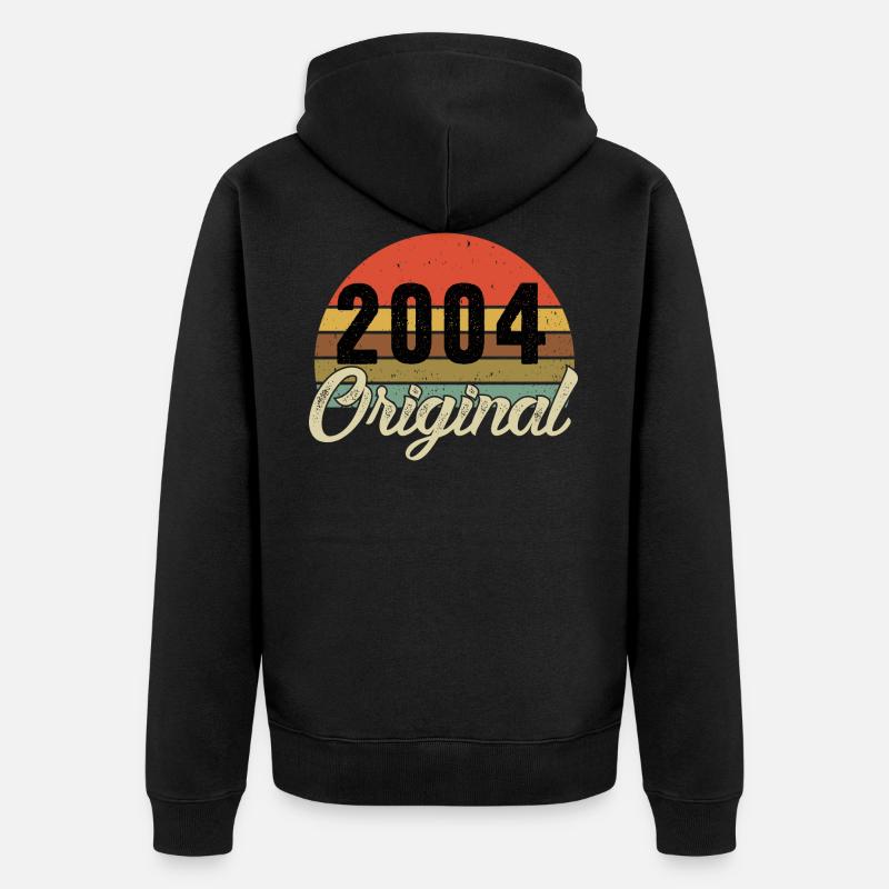 2004 Anniversaire original - Veste à capuche bio Premium Unisexe - noir