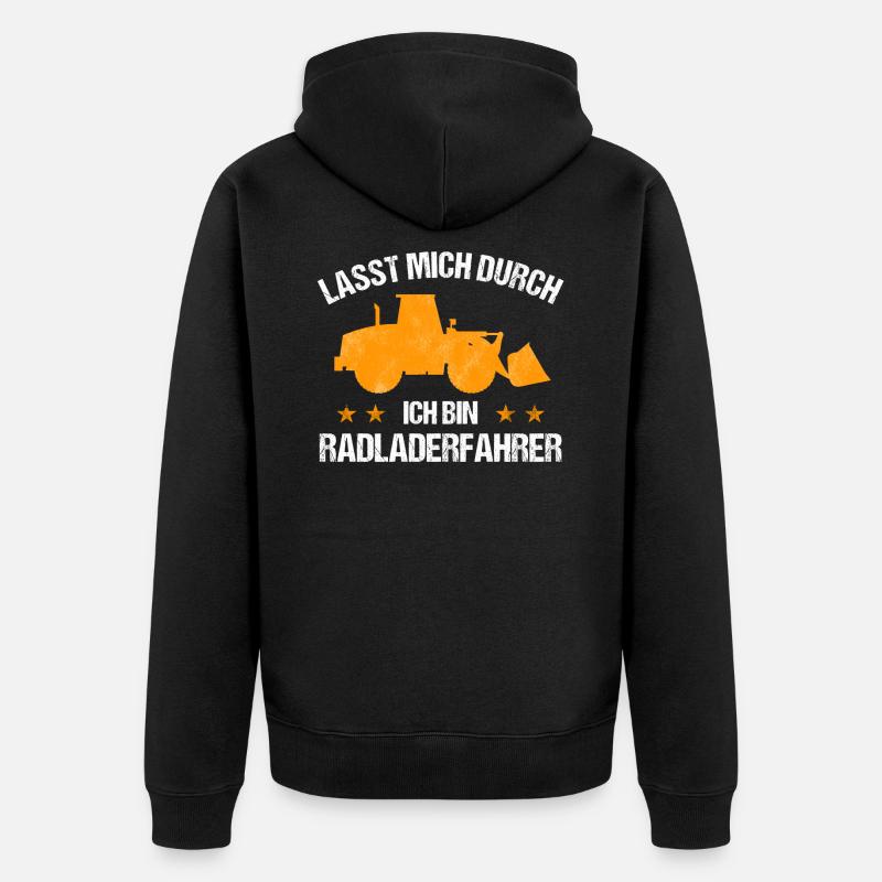 Radlader Baustellenradio Baggerlader Baggerlöffel - Unisex Premium Bio Zip Hoodie - Schwarz