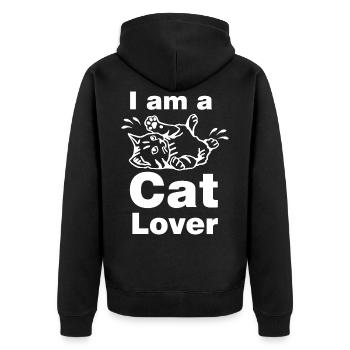 Amateurs de chats / Amis chats - Veste à capuche bio Premium Unisexe - noir - Dos - Nico (187cm)