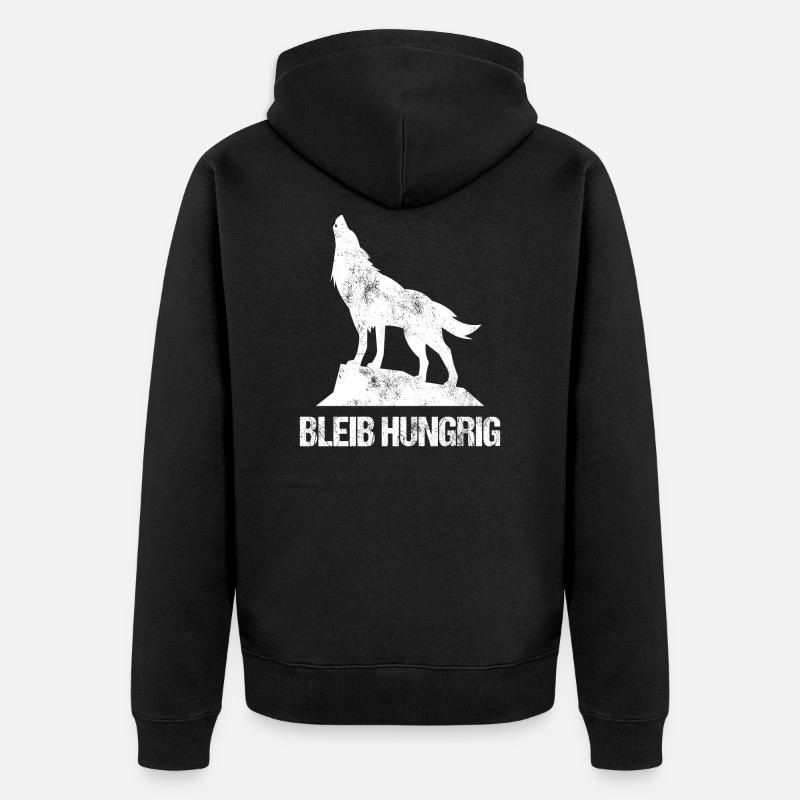 Wolf Bild Wolfbilder Wolfhund Wölfe im Schafspelz - Unisex Premium Bio Zip Hoodie - Schwarz