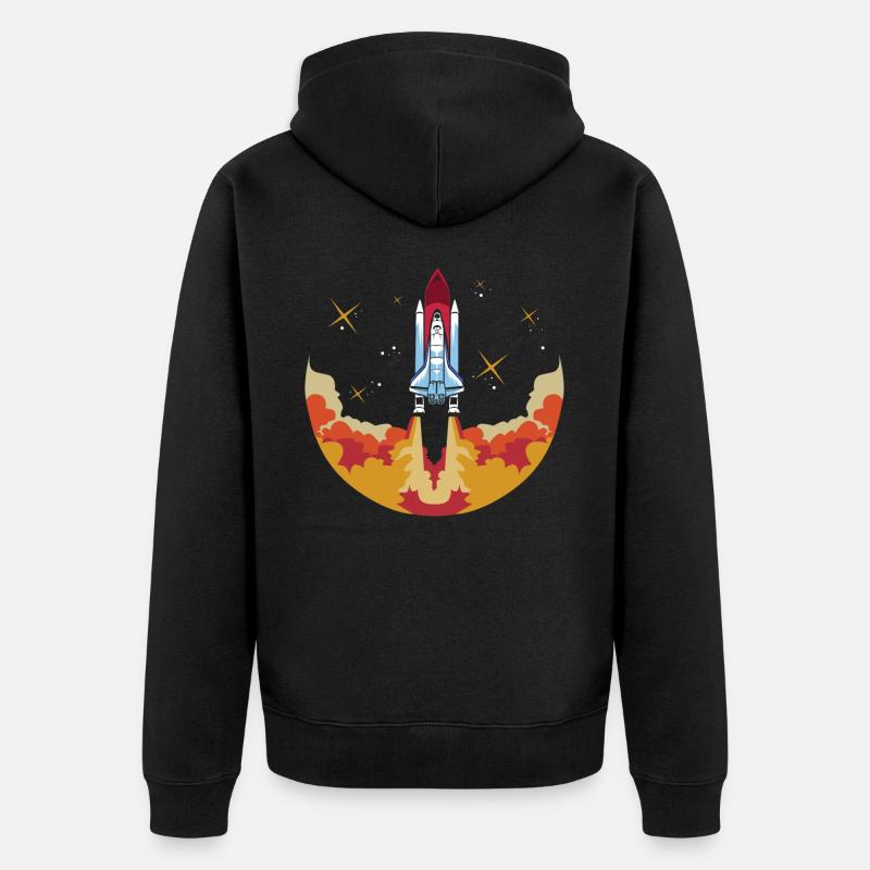 Space shuttle launch Astronaut - Unisex Premium Bio Zip Hoodie - Schwarz